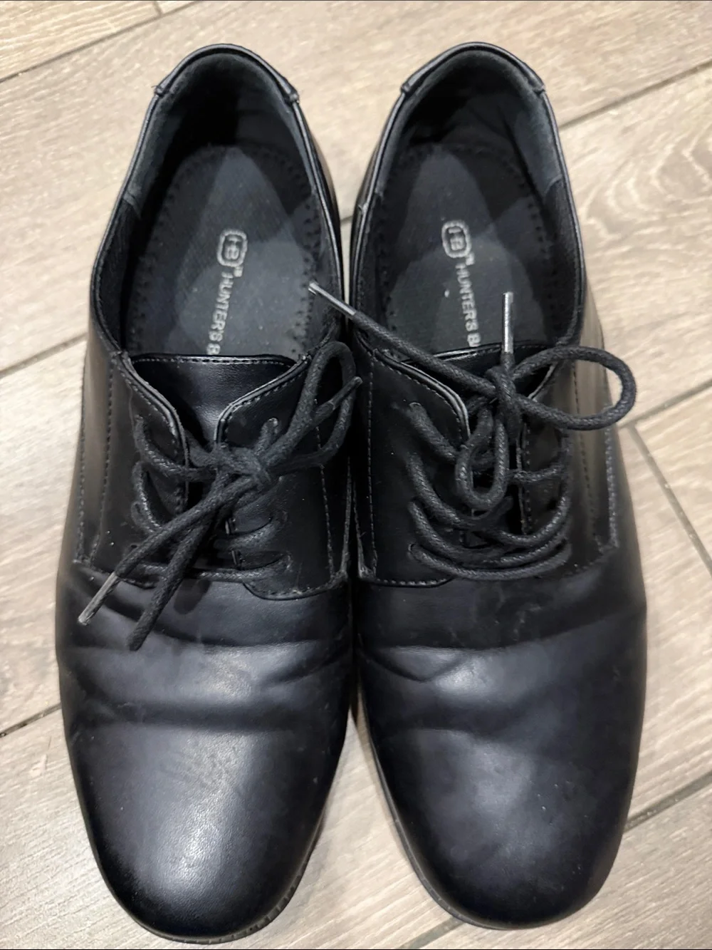 Classic Black Men's Lace-Up Dress Shoes by Hunter Bay men’s 8.5